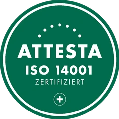 ISO 14001 zertifiziert (Attesta) ISO 14001 zertifiziert (Attesta)