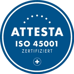 ISO 45001 zertifiziert (Attesta) ISO 45001 zertifiziert (Attesta)